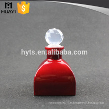 diffuseur en verre vide de couleur rouge pour diffuseur de parfum avec bouchon à bille